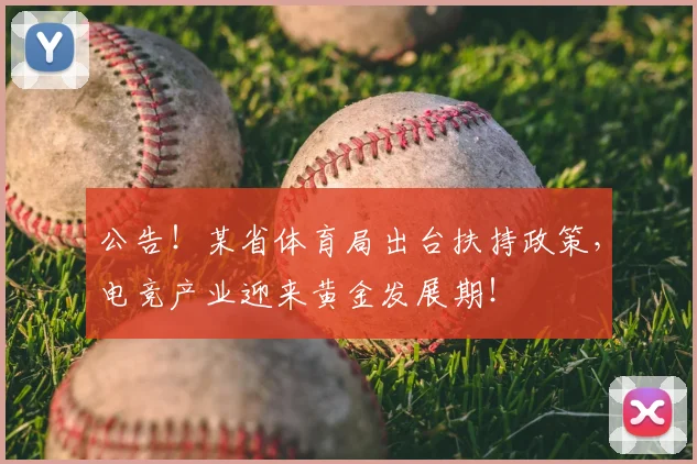 公告！某省体育局出台扶持政策，电竞产业迎来黄金发展期！